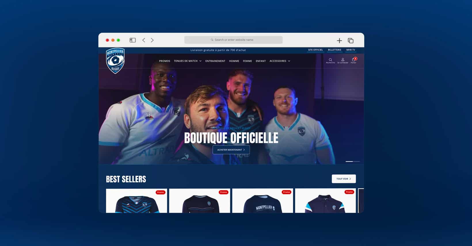 montpellier herault rugby refonte site ecommerce